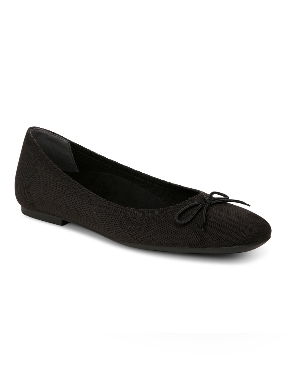 Vionic “Klara” Women’s Black Knit Ballet Flats with Bow